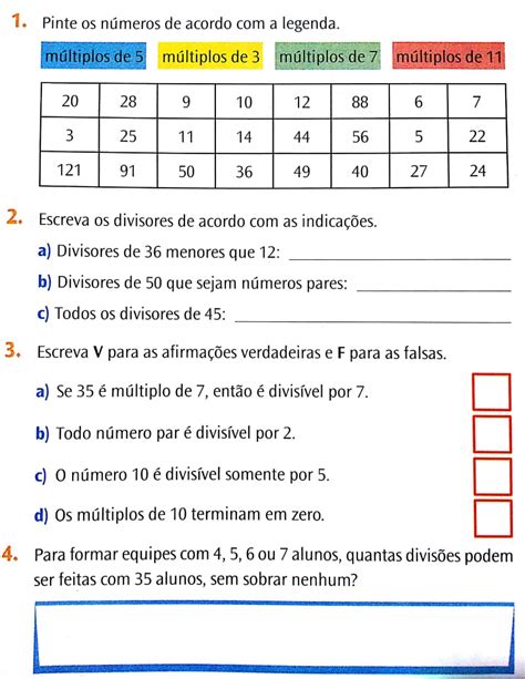 exercícios sobre múltiplos.